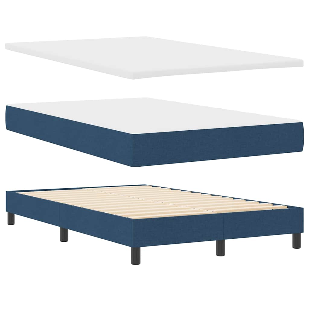 Boxspring ágy matraccal matracmal Kék 120 x 190 cm szövet