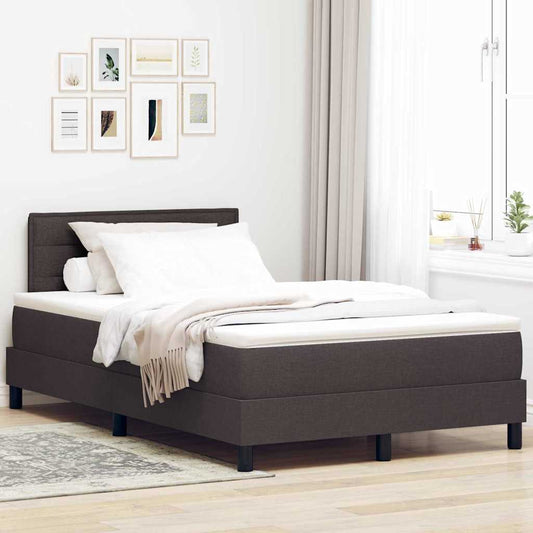 Boxspring ágy matraccal Sötét Barna 120 x 200 cm szövet