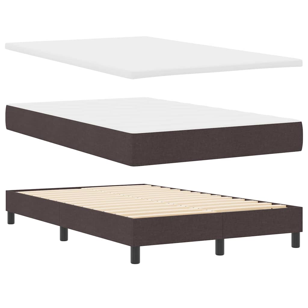 Boxspring ágy matraccal Sötét Barna 120 x 200 cm szövet