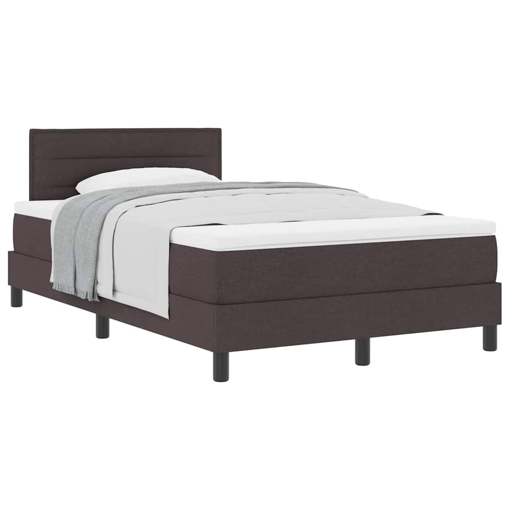 Boxspring ágy matraccal Sötét Barna 120 x 200 cm szövet