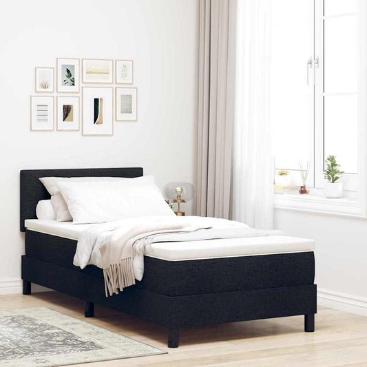 Boxspring ágy matraccal matracmal Fekete 80 x 200 cm szövet