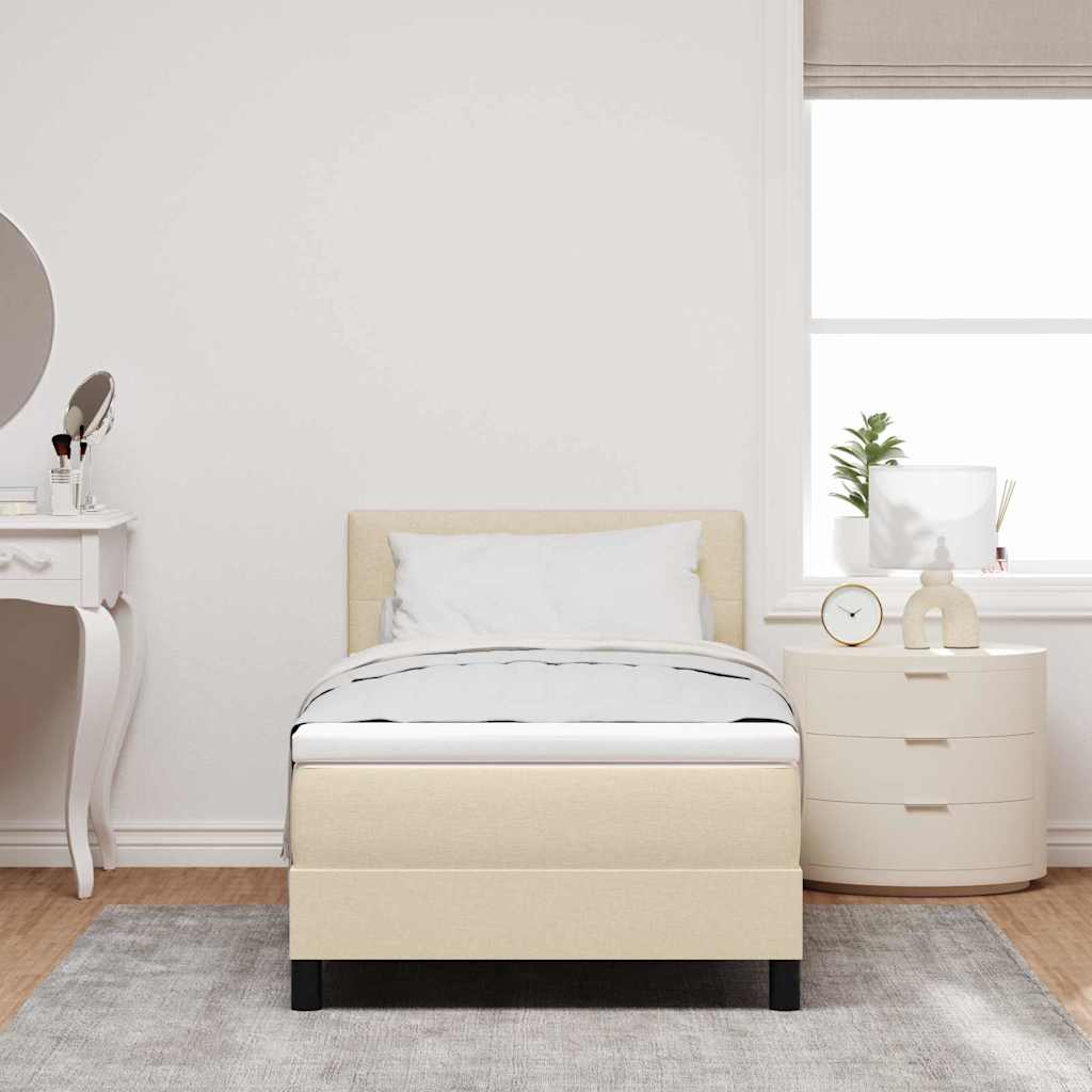 Boxspring ágy matraccal matracmal Krém 80 x 200 cm szövet