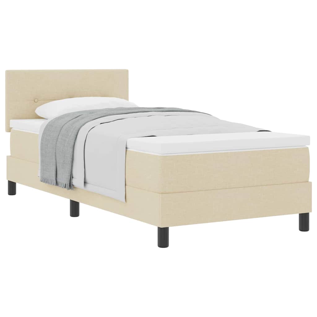 Boxspring ágy matraccal matracmal Krém 80 x 200 cm szövet