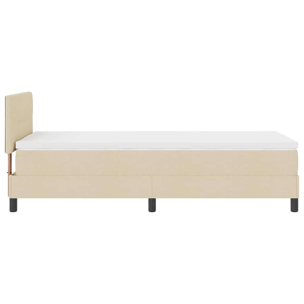 Boxspring ágy matraccal matracmal Krém 80 x 200 cm szövet