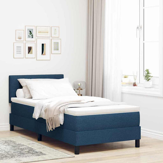 Boxspring ágy matraccal matracmal Kék 90 x 190 cm szövet