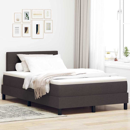 Boxspring ágy matraccal Sötét Barna 120 x 200 cm szövet