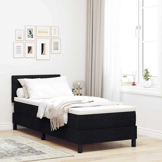Boxspring ágy matraccal matracmal Fekete 80 x 200 cm szövet