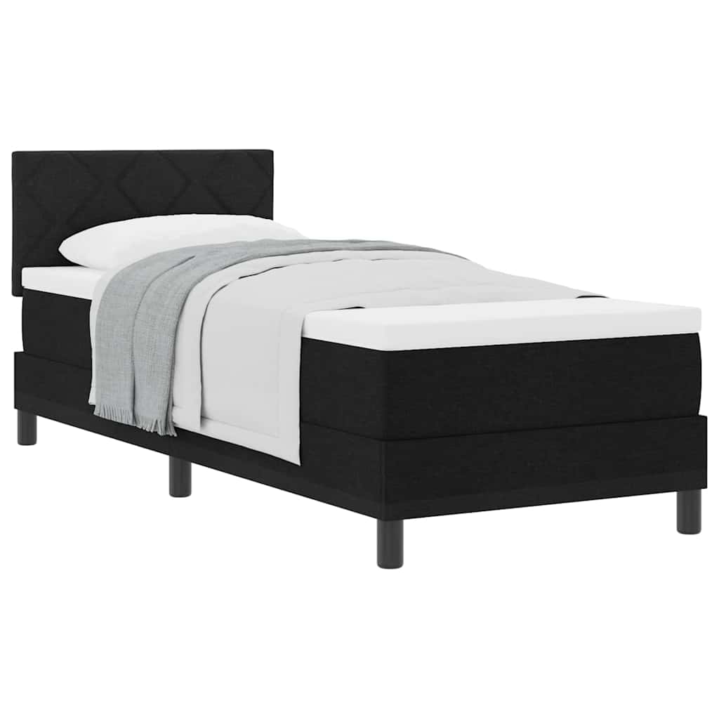 Boxspring ágy matraccal matracmal Fekete 80 x 200 cm szövet