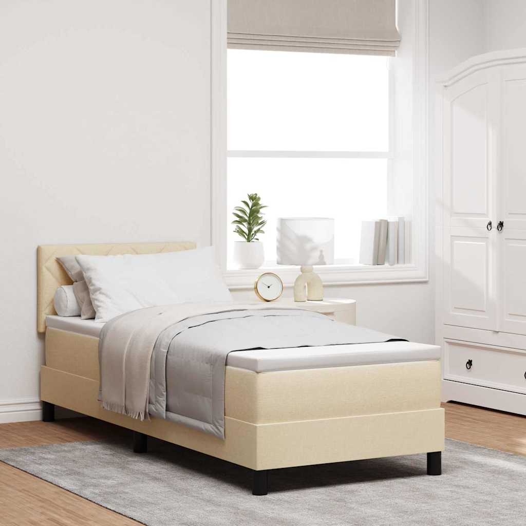 Boxspring ágy matraccal matracmal Krém 80 x 200 cm szövet