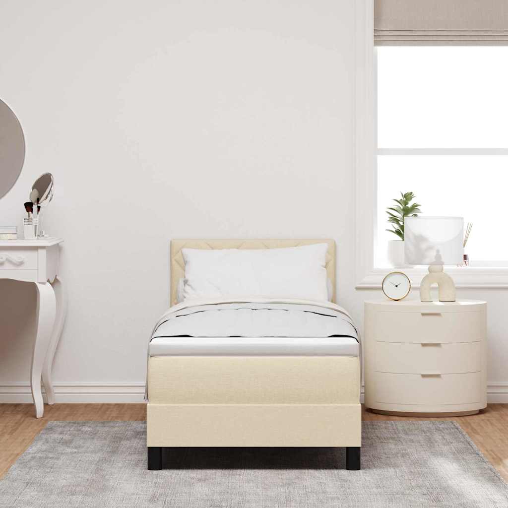 Boxspring ágy matraccal matracmal Krém 80 x 200 cm szövet
