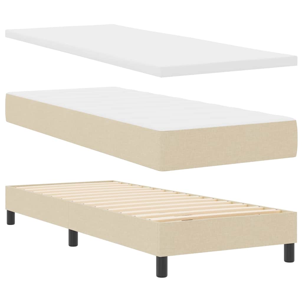 Boxspring ágy matraccal matracmal Krém 80 x 200 cm szövet