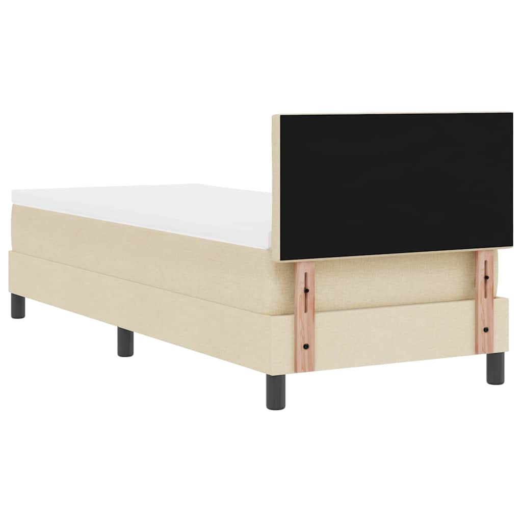 Boxspring ágy matraccal matracmal Krém 80 x 200 cm szövet