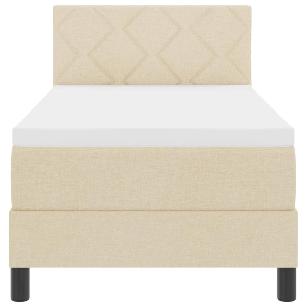 Boxspring ágy matraccal matracmal Krém 80 x 200 cm szövet