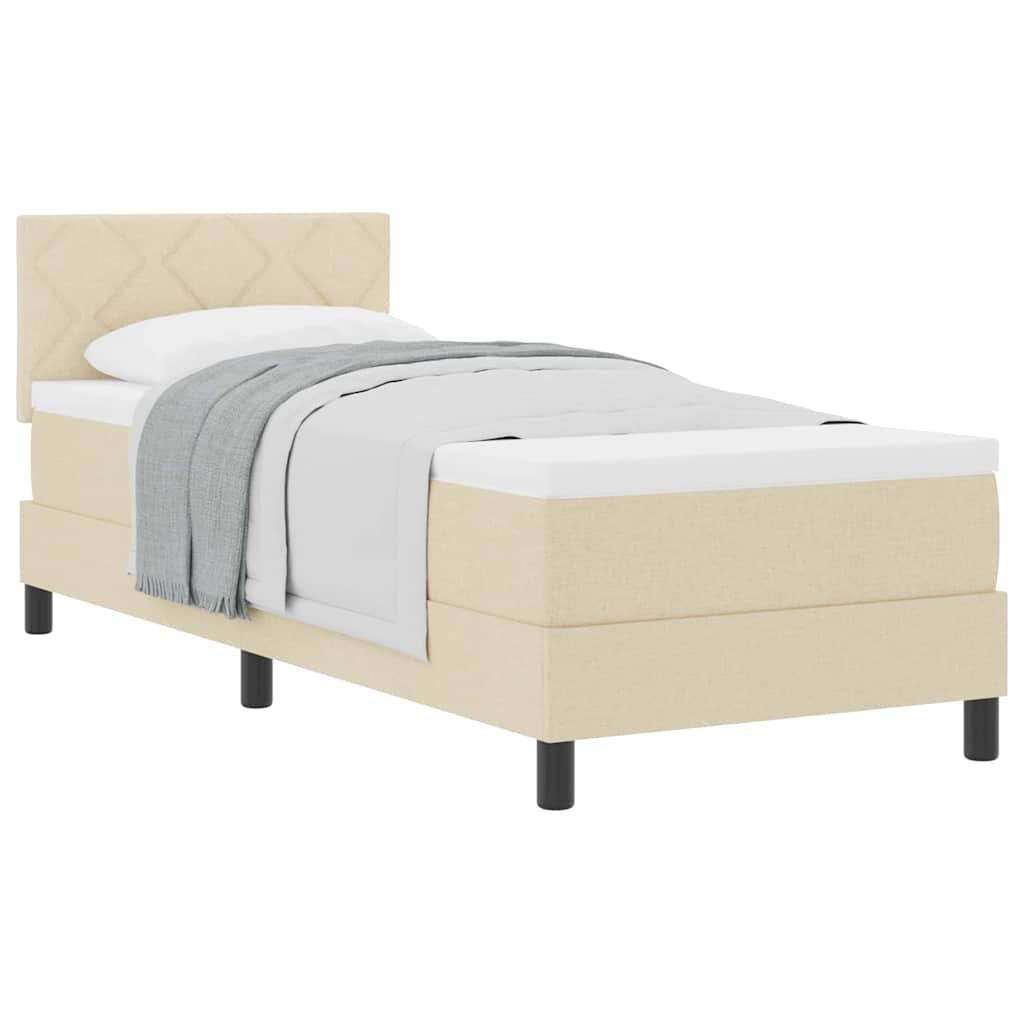 Boxspring ágy matraccal matracmal Krém 80 x 200 cm szövet