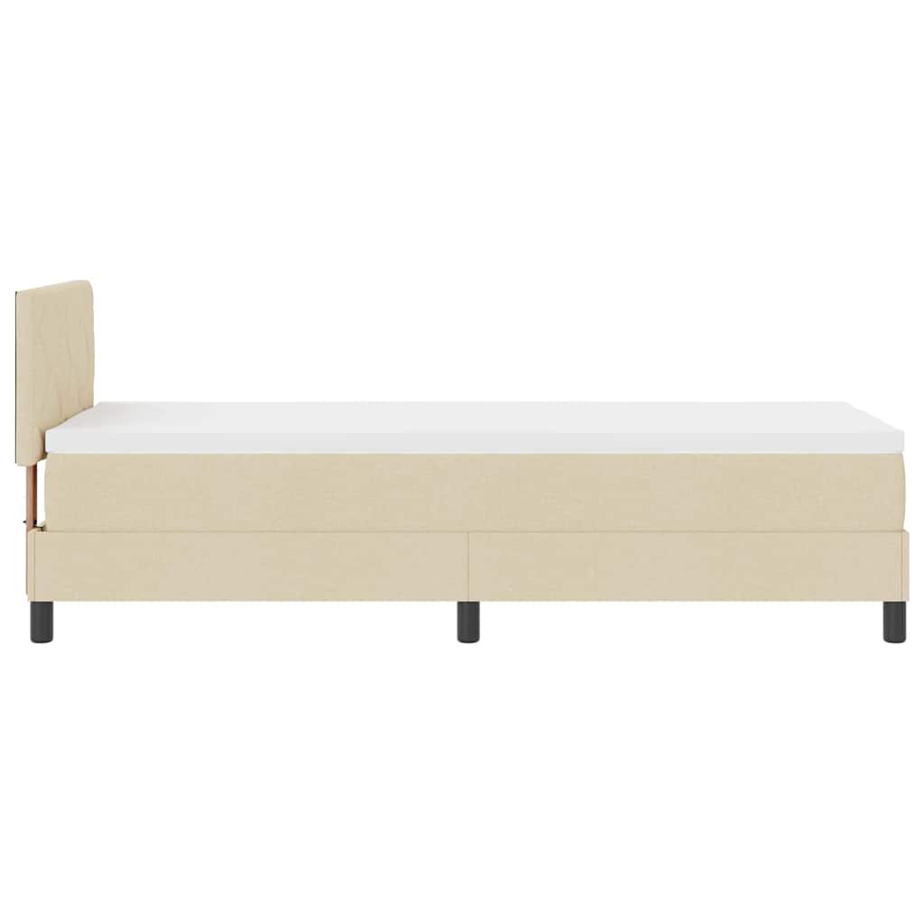 Boxspring ágy matraccal matracmal Krém 80 x 200 cm szövet