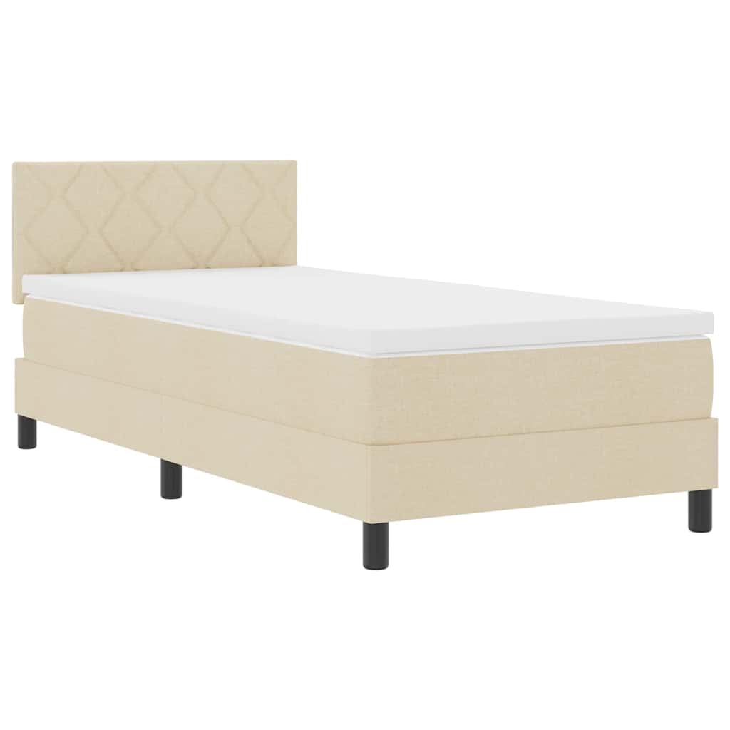 Boxspring ágy matraccal matracmal Krém 90 x 190 cm szövet