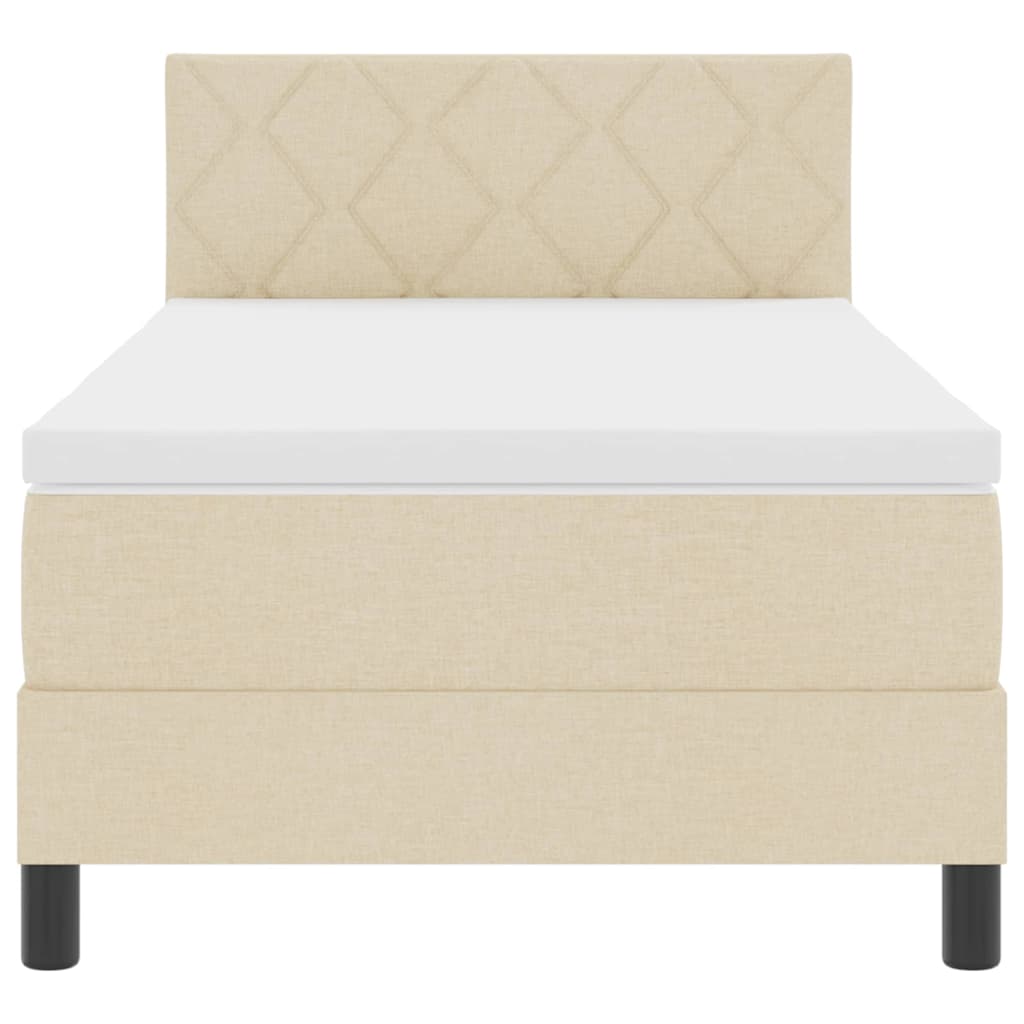 Boxspring ágy matraccal matracmal Krém 90 x 190 cm szövet