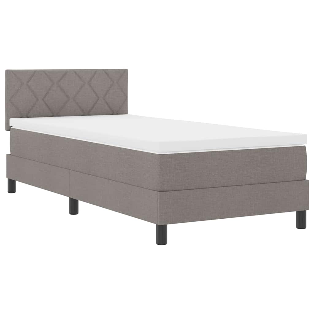Boxspring ágy matraccal matracmal Tópszínű 100 x 200 cm szövet