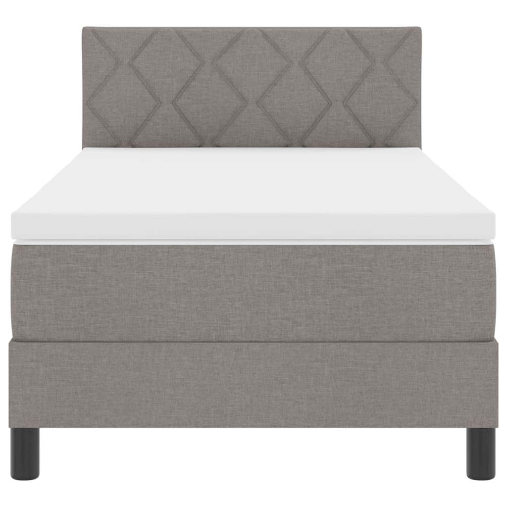 Boxspring ágy matraccal matracmal Tópszínű 100 x 200 cm szövet