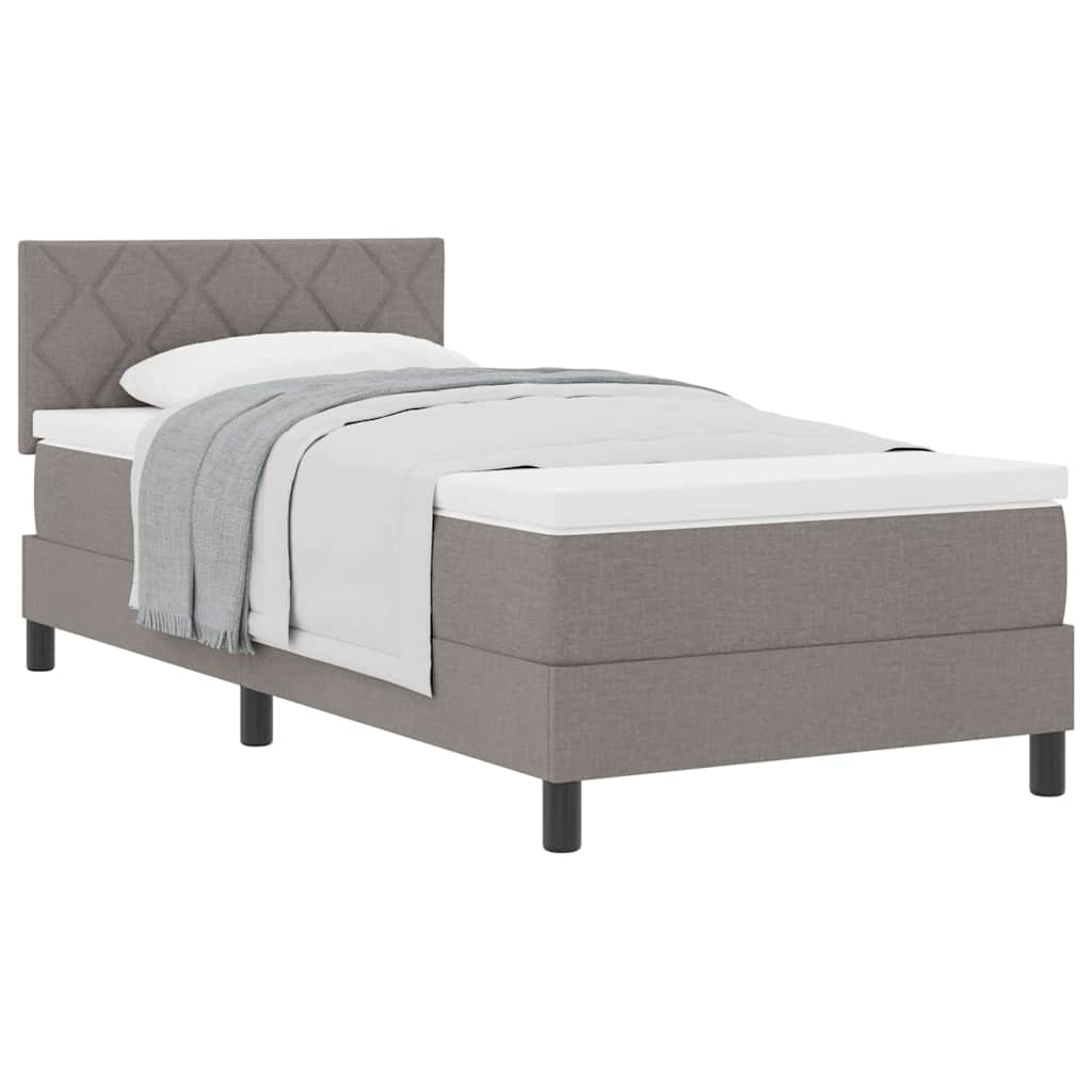 Boxspring ágy matraccal matracmal Tópszínű 100 x 200 cm szövet