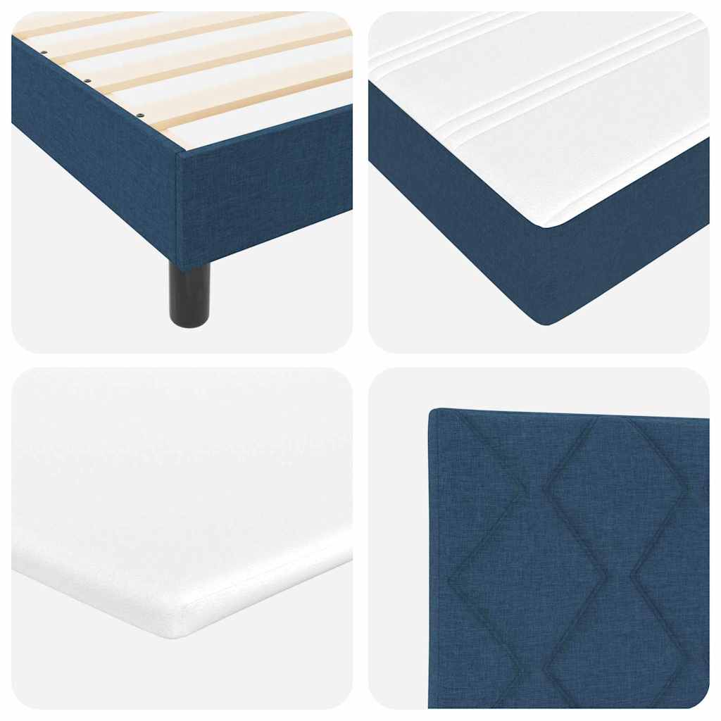 Boxspring ágy matraccal matracmal Kék 120 x 190 cm szövet