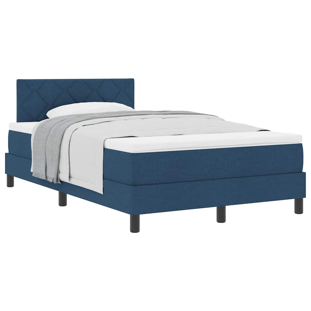 Boxspring ágy matraccal matracmal Kék 120 x 190 cm szövet