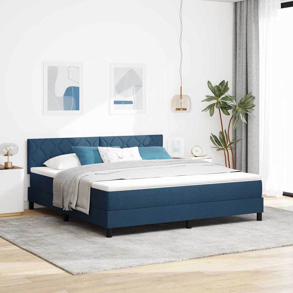 Boxspring ágy matraccal matracmal Kék 180 x 200 cm szövet