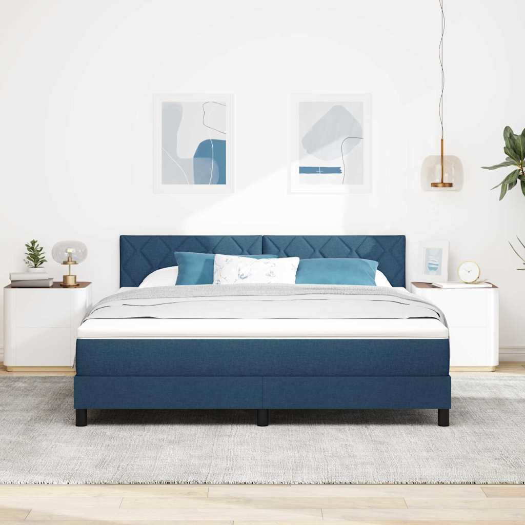Boxspring ágy matraccal matracmal Kék 180 x 200 cm szövet