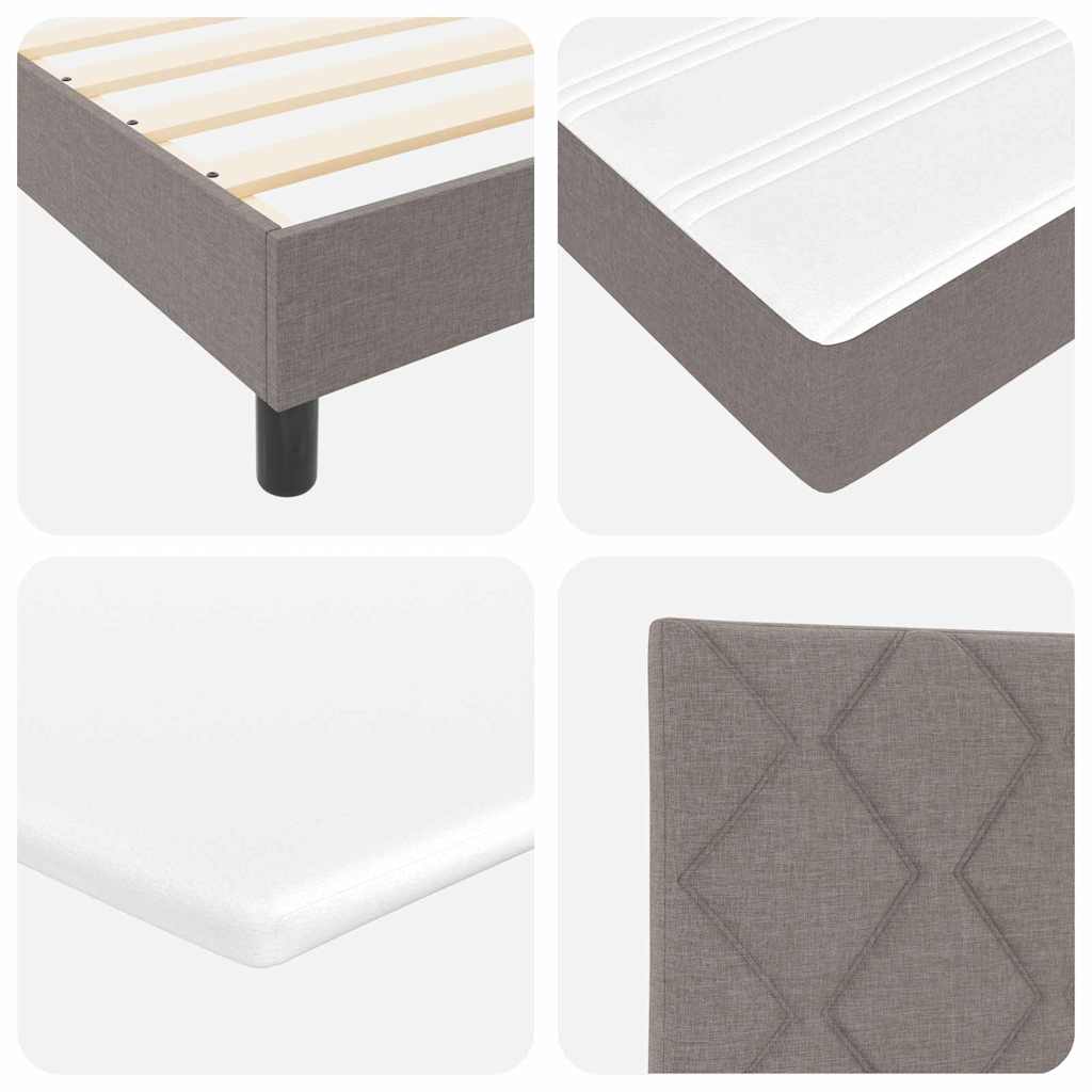 Boxspring ágy matraccal matracmal Tópszínű 200 x 200 cm szövet