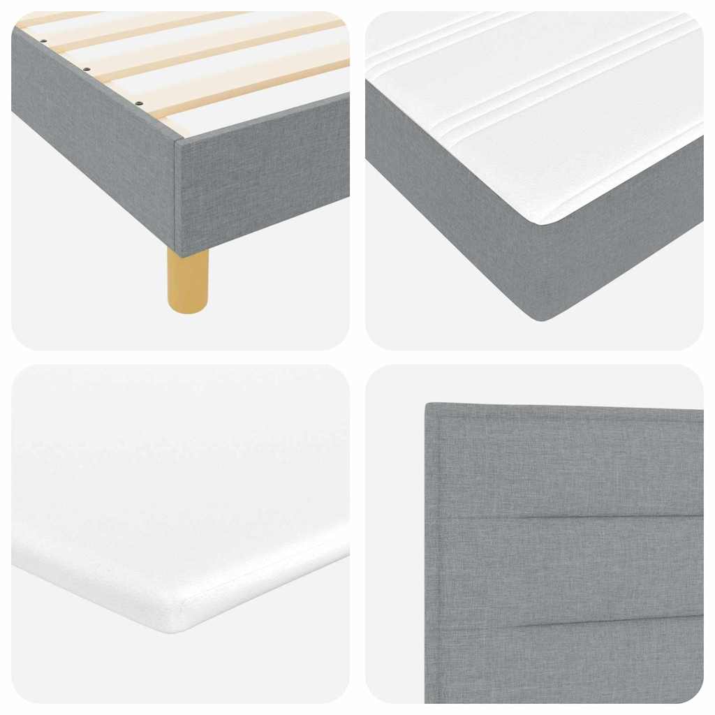 Boxspring ágy matraccal Világosszürke 90 x 190 cm szövet