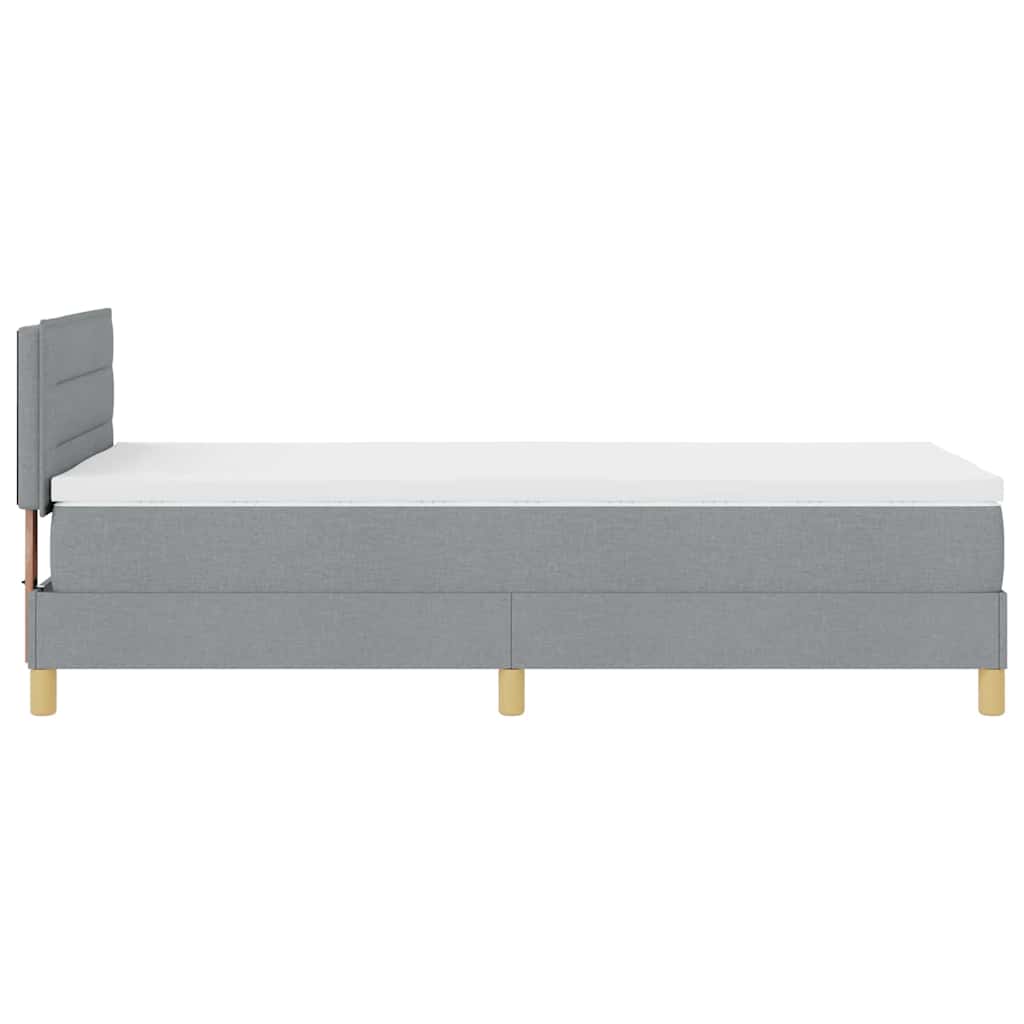 Boxspring ágy matraccal Világosszürke 90 x 190 cm szövet