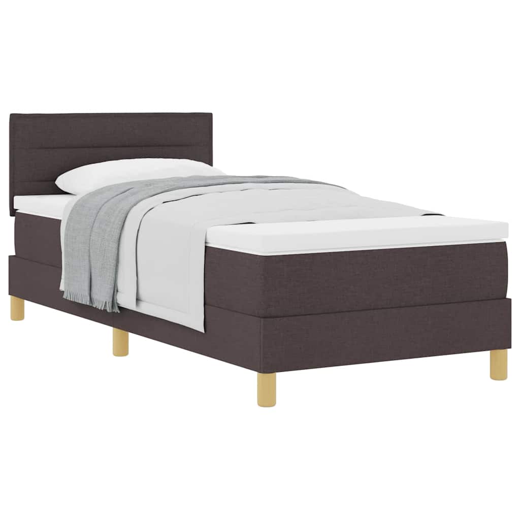 Boxspring ágy matraccal matracmal sötétbarna 90 x 190 cm szövet