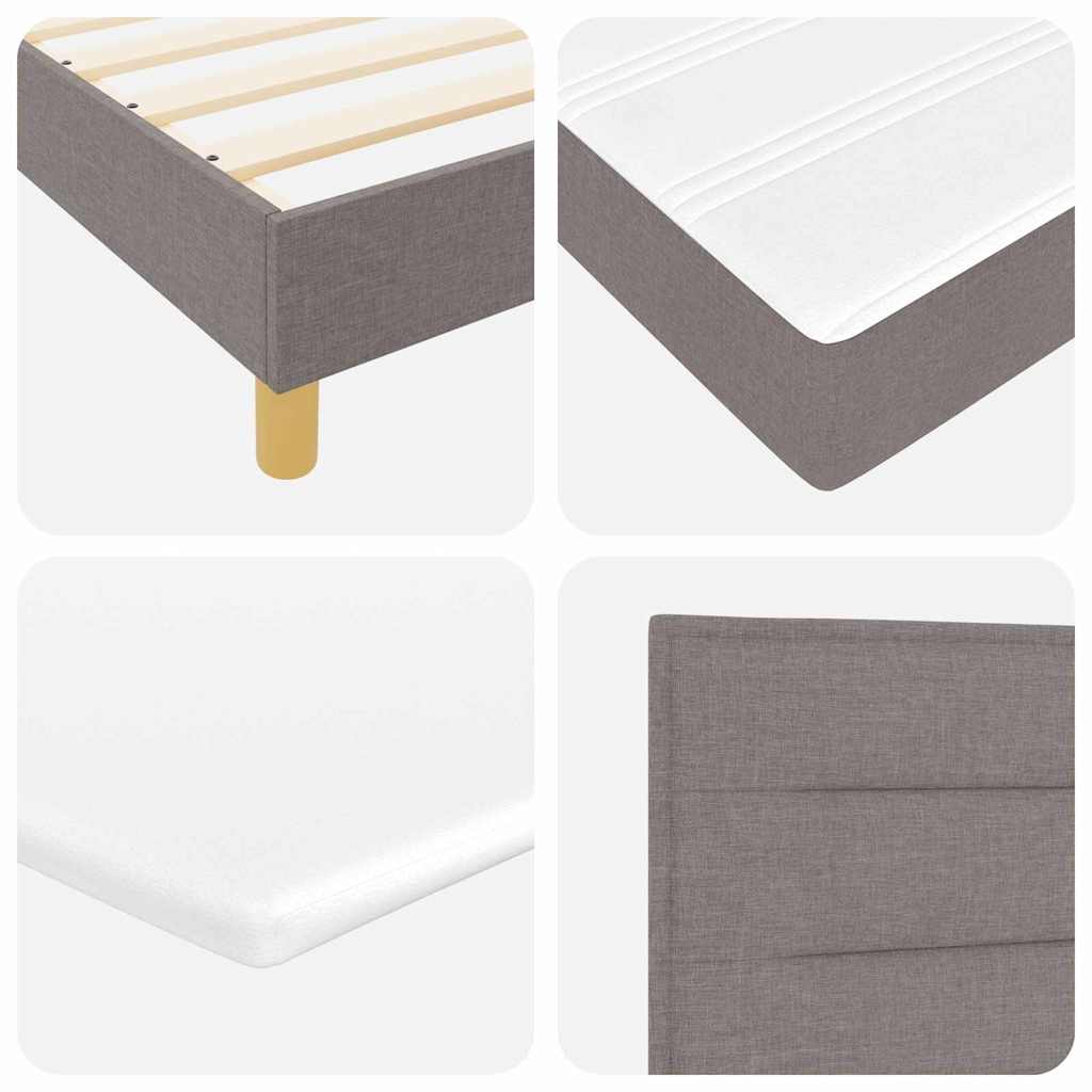Boxspring ágy matraccal matracmal Tópszínű 100 x 200 cm szövet