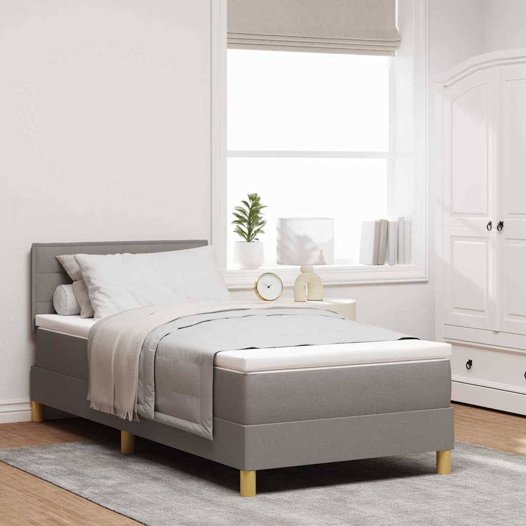 Boxspring ágy matraccal matracmal Tópszínű 100 x 200 cm szövet