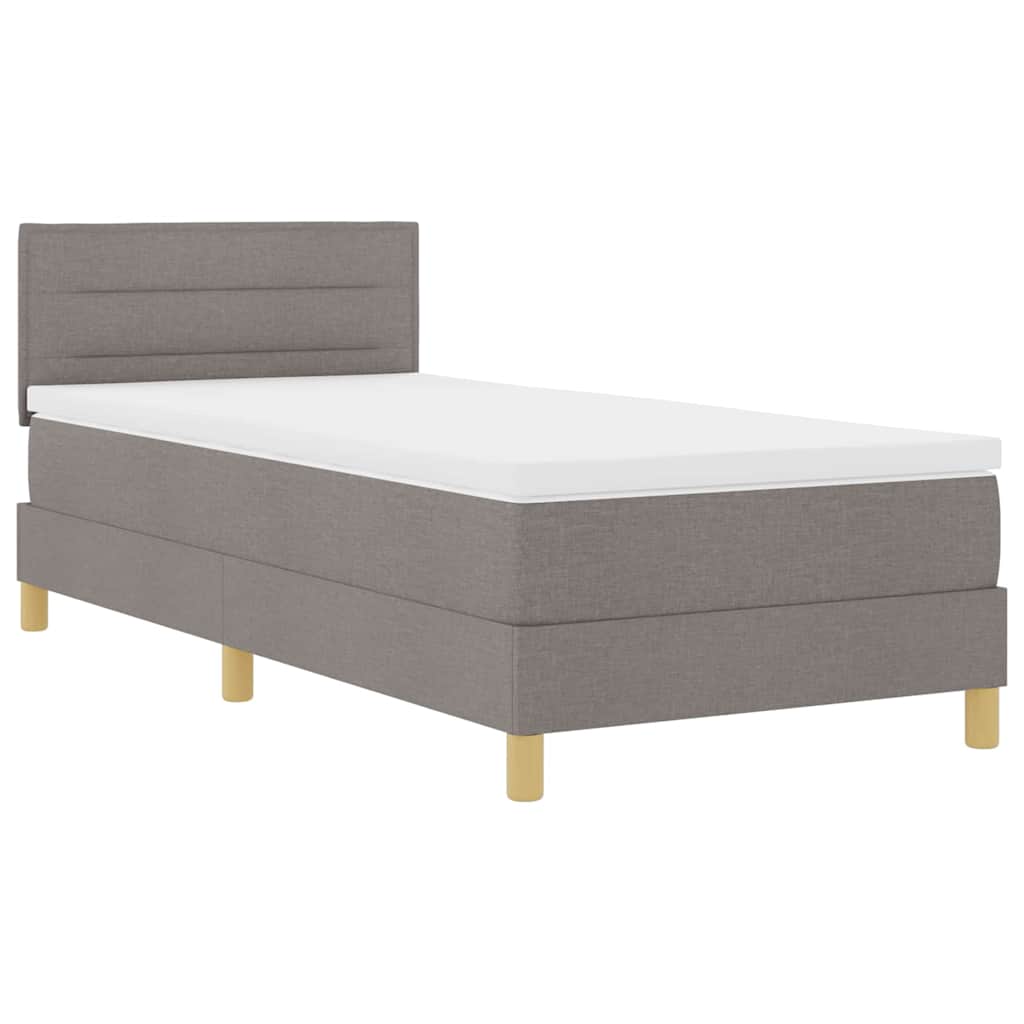 Boxspring ágy matraccal matracmal Tópszínű 100 x 200 cm szövet