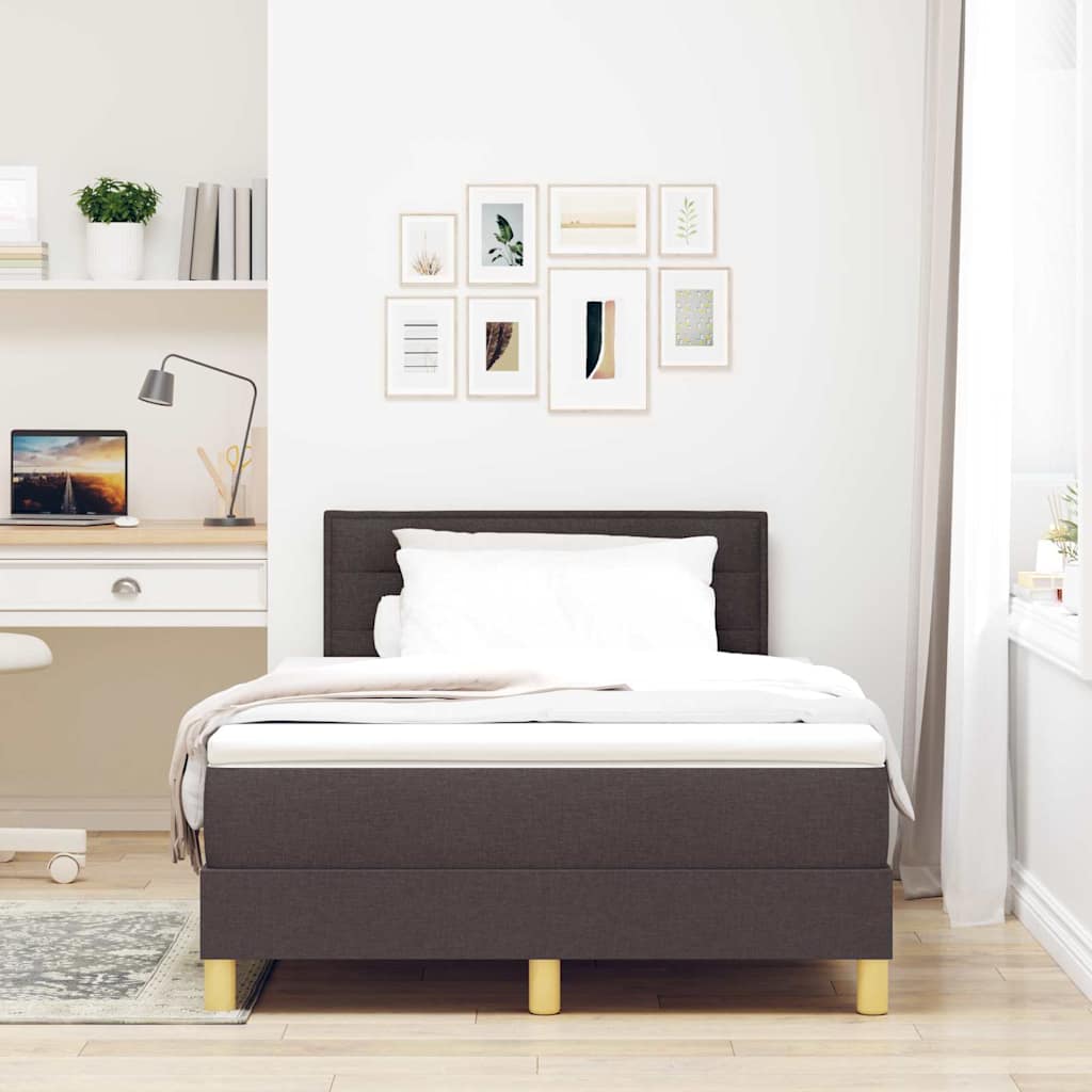 Boxspring ágy matraccal sötétbarna 120 x 190 cm szövet