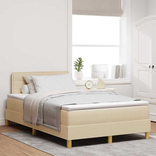 Boxspring ágy matraccal matracmal Krém 120 x 190 cm szövet