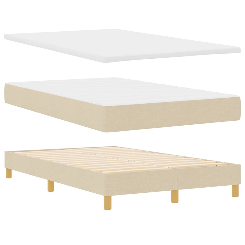 Boxspring ágy matraccal matracmal Krém 120 x 190 cm szövet