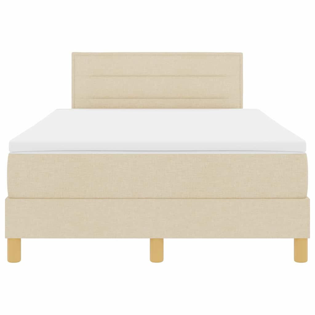 Boxspring ágy matraccal matracmal Krém 120 x 190 cm szövet