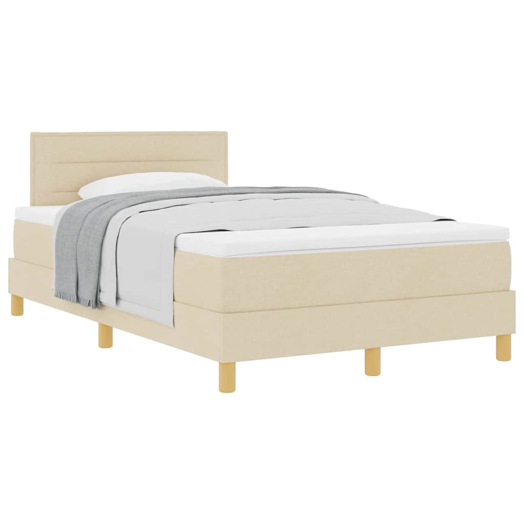 Boxspring ágy matraccal matracmal Krém 120 x 190 cm szövet