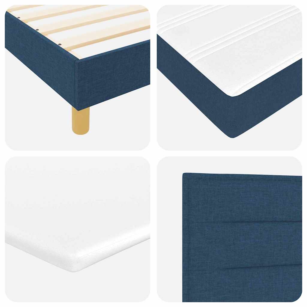 Boxspring ágy matraccal matracmal Kék 120 x 190 cm szövet