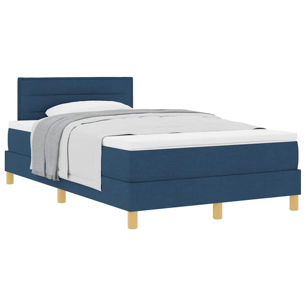 Boxspring ágy matraccal matracmal Kék 120 x 190 cm szövet