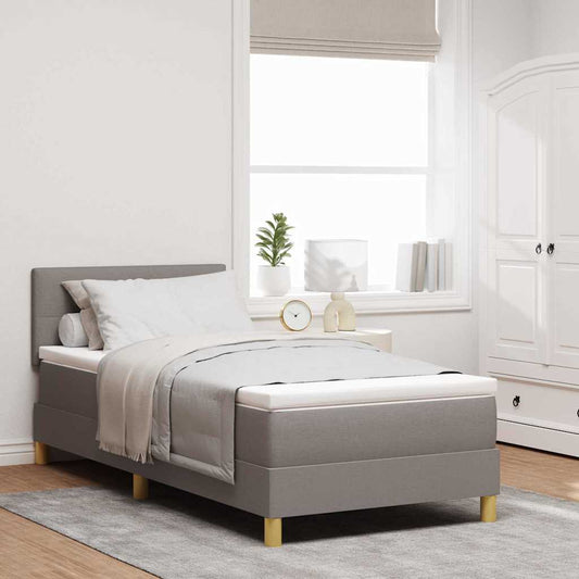 Boxspring ágy matraccal matracmal Tópszínű 90 x 190 cm szövet