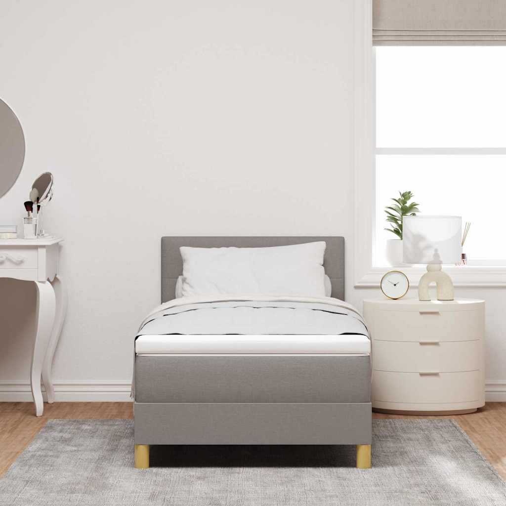 Boxspring ágy matraccal matracmal Tópszínű 90 x 190 cm szövet