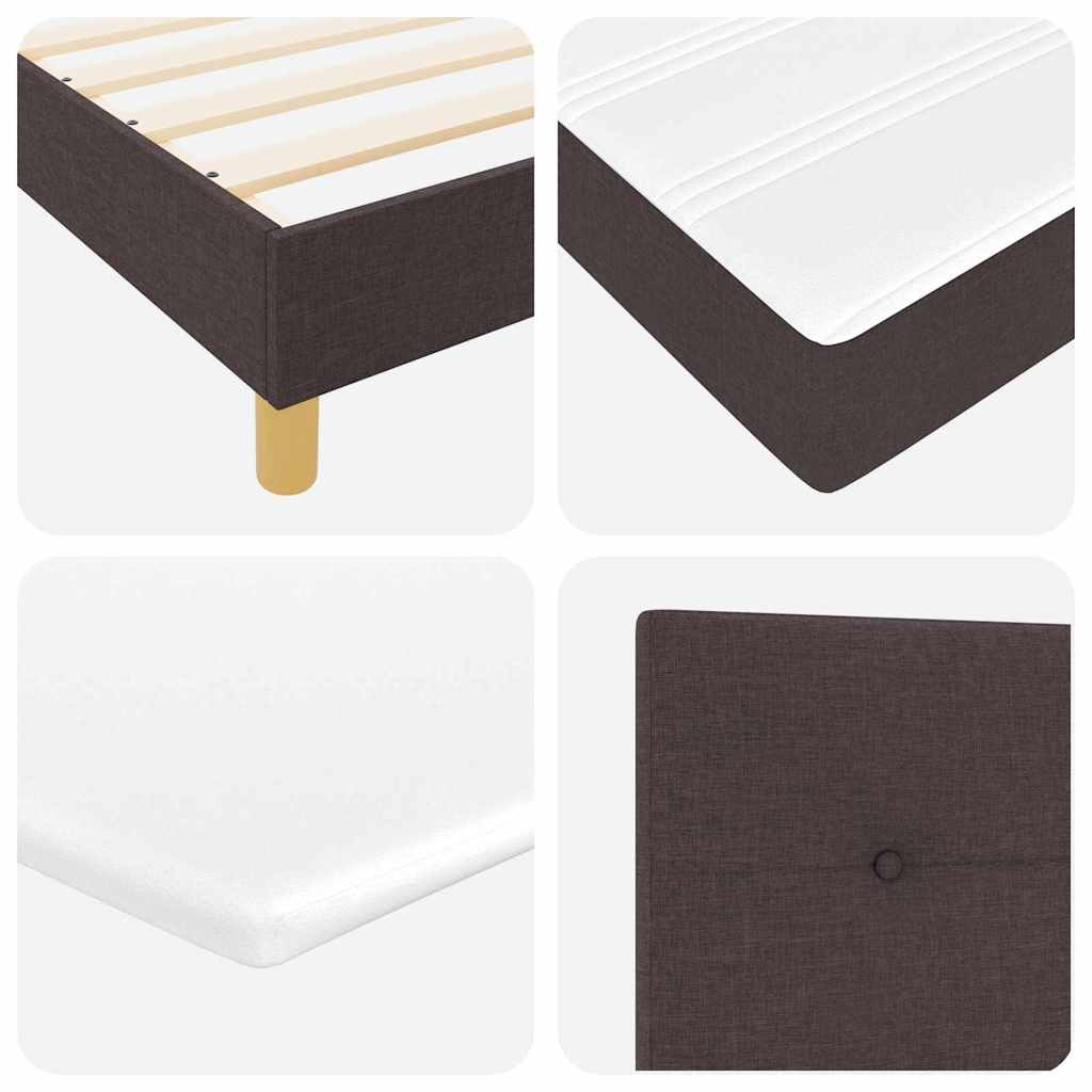 Boxspring ágy matraccal sötétbarna 120 x 190 cm szövet