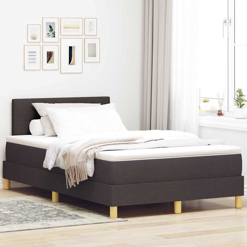 Boxspring ágy matraccal sötétbarna 120 x 190 cm szövet