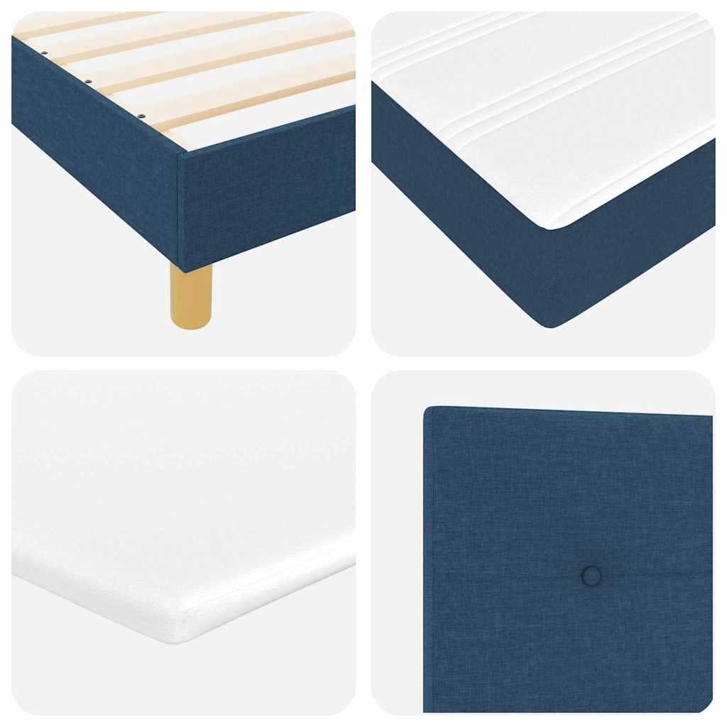 Boxspring ágy matraccal matracmal Kék 120 x 190 cm szövet
