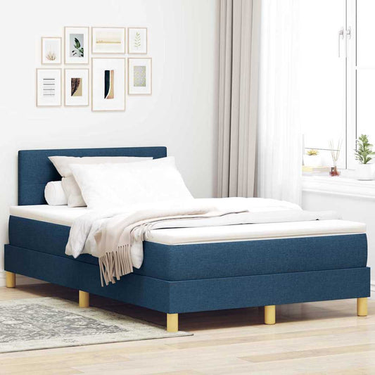 Boxspring ágy matraccal matracmal Kék 120 x 190 cm szövet
