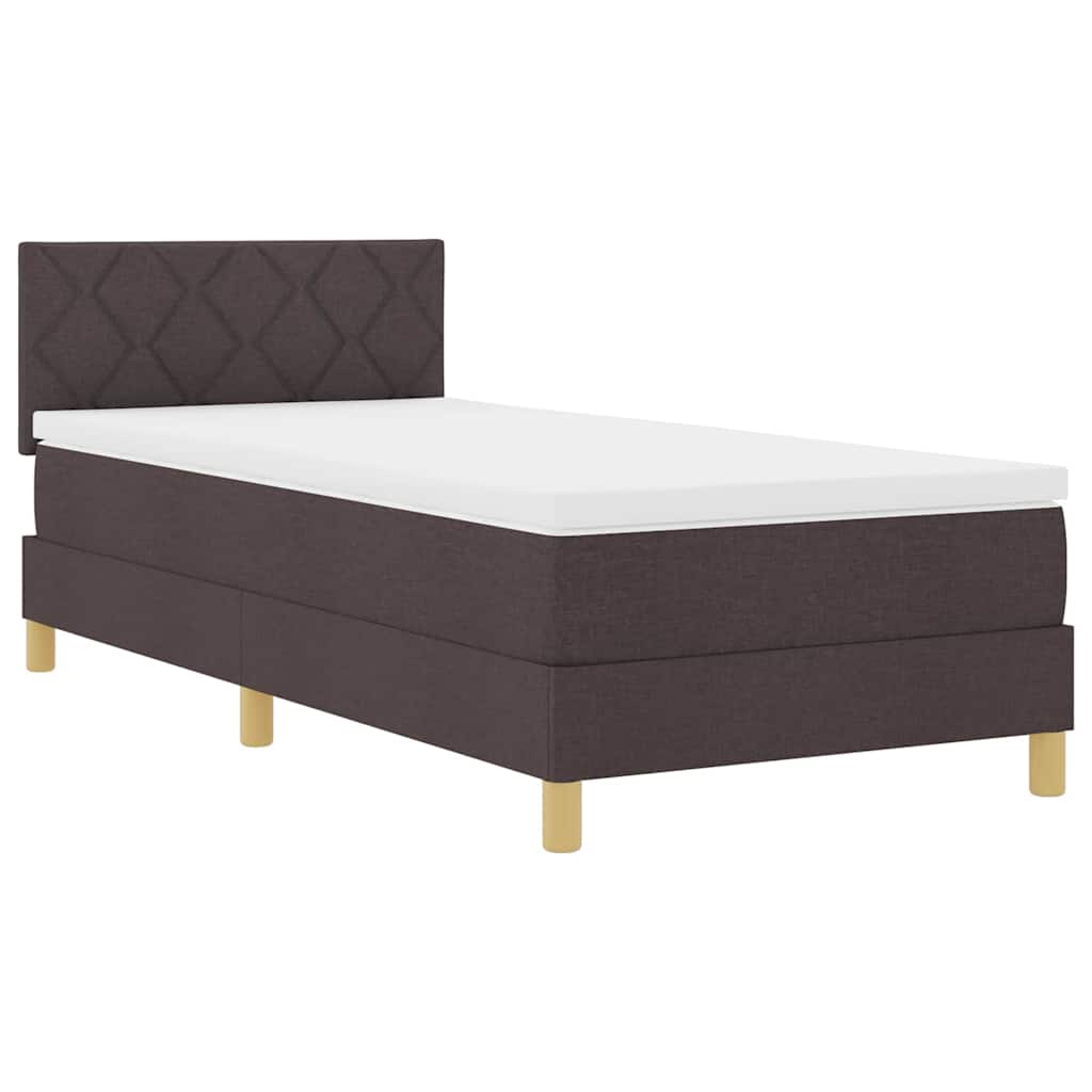 Boxspring ágy matraccal matracmal sötétbarna 90 x 190 cm szövet