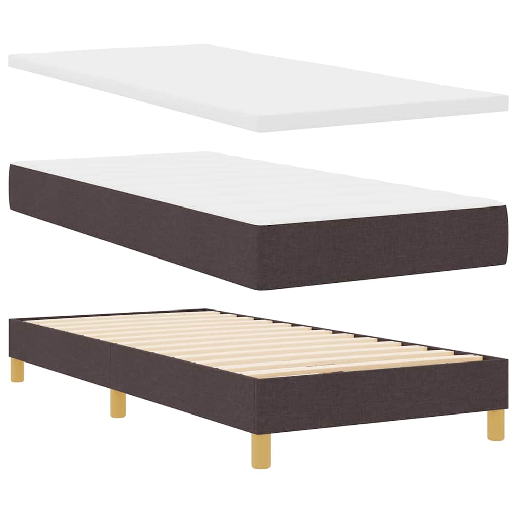 Boxspring ágy matraccal matracmal sötétbarna 90 x 190 cm szövet